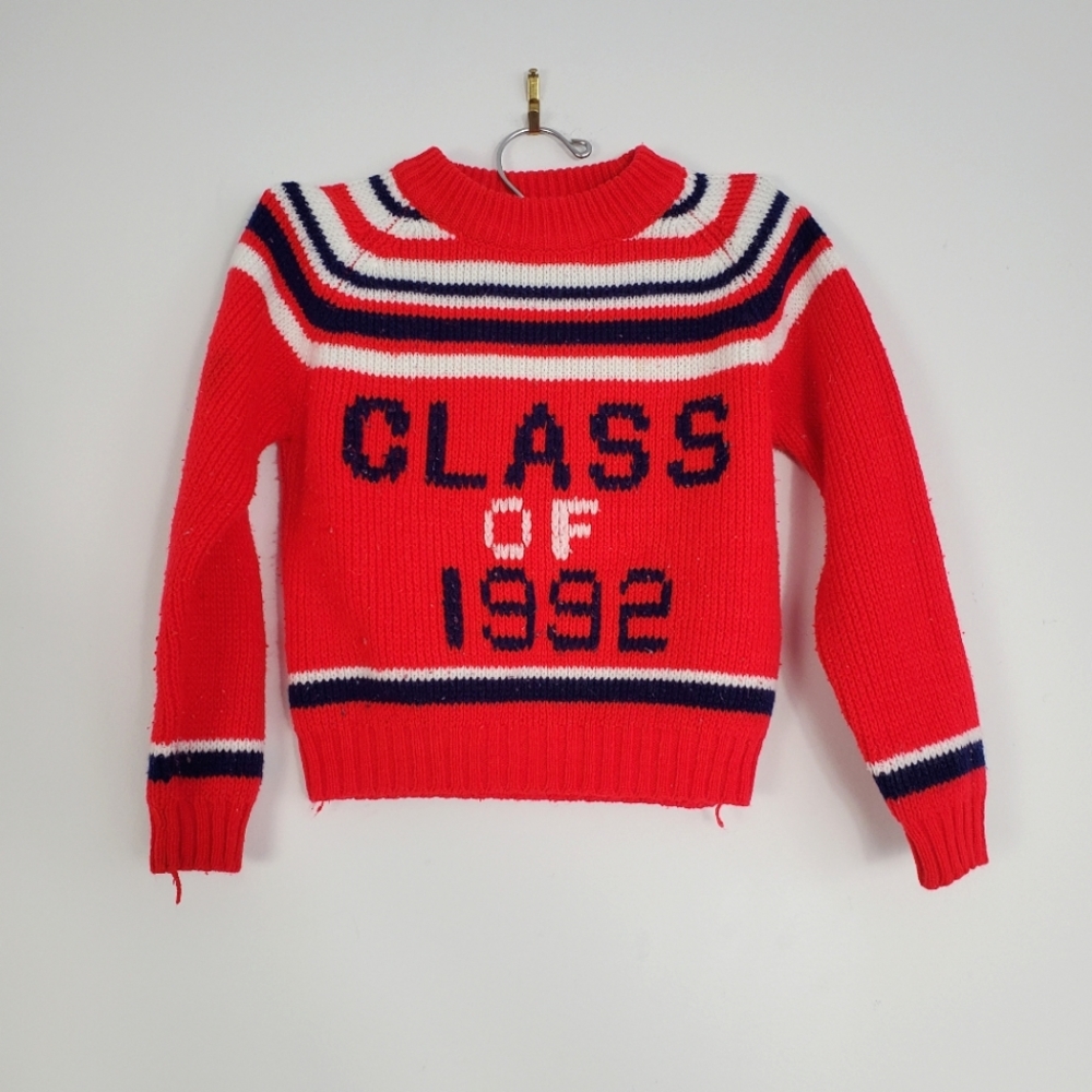 Vintage Class of 1992 Cable Knit Sweater